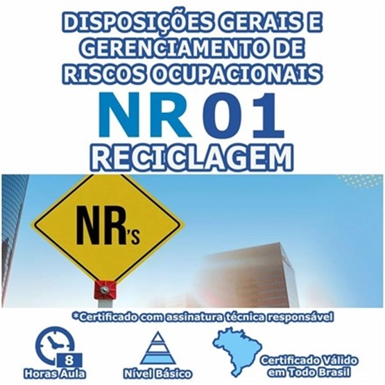 Curso NR 1 Reciclagem - Disposições Gerais e Gerenciamento de Riscos Ocupacionais